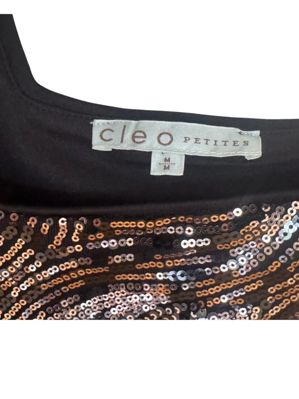 Cleo Petites Bronze Sequin Tank Top – Medium - Picture 5 of 6
